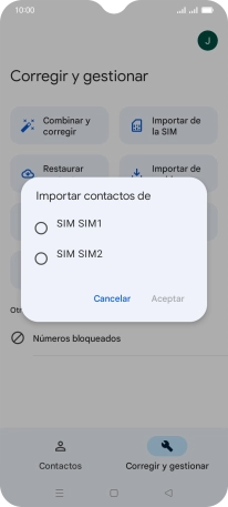 Pulsa la tarjeta SIM deseada. Pulsa la tarjeta SIM deseada.
