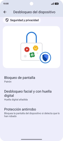 Pulsa Bloqueo de pantalla e introduce el código de seguridad extra que has creado anteriormente. Pulsa Bloqueo de pantalla e introduce el código de seguridad extra que has creado anteriormente.