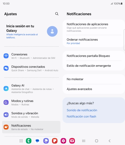 Pulsa Notificaciones de aplicaciones. Pulsa Notificaciones de aplicaciones.