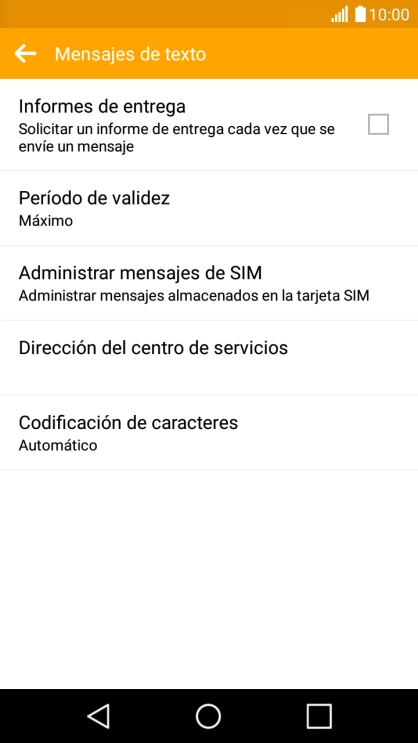 Pulsa Dirección del centro de servicios. Pulsa Dirección del centro de servicios.