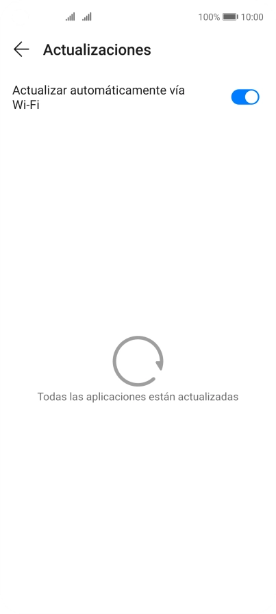 Para activar la actualización automática de apps a través de wifi, pulsa el indicador junto a Para activar la actualización automática de apps a través de wifi, pulsa el indicador junto a