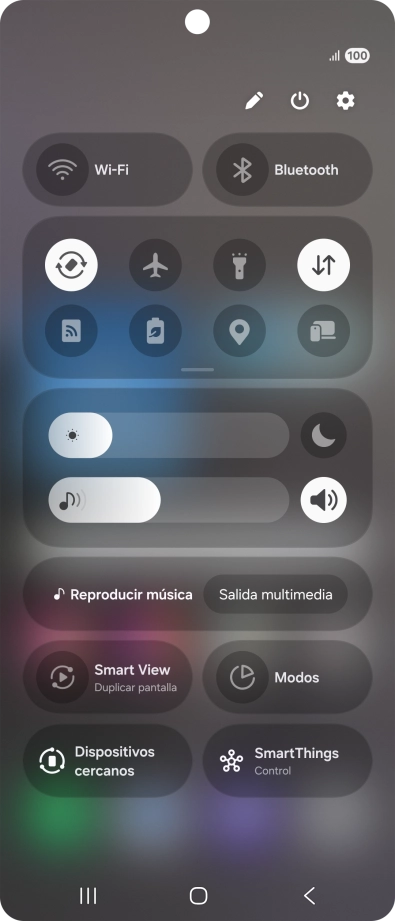 Pulsa el icono de modo de avión para activar o desactivar la función.