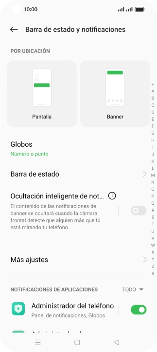 Pulsa el indicador junto a las apps deseadas para activar o desactivar la función. Pulsa el indicador junto a las apps deseadas para activar o desactivar la función.