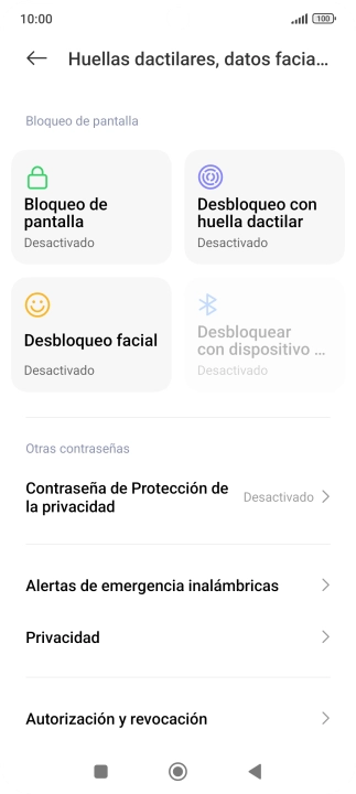 Pulsa Desbloqueo con huella dactilar. Pulsa Desbloqueo con huella dactilar.
