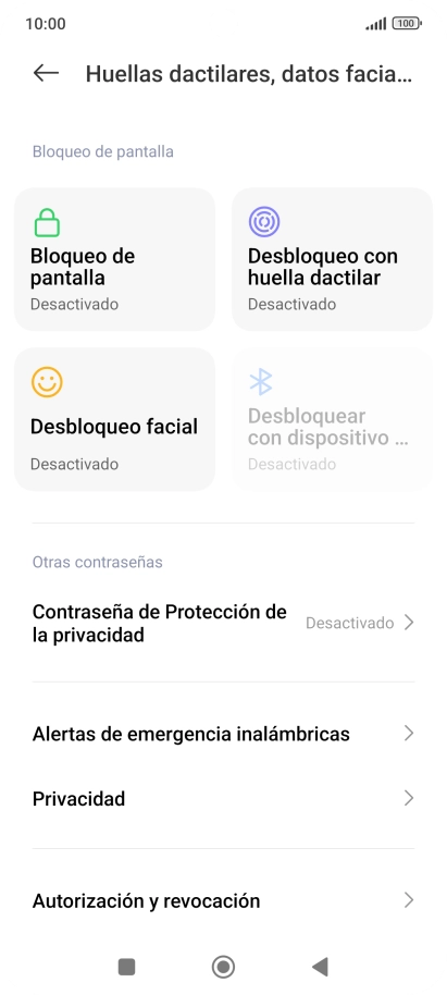 Pulsa Desbloqueo con huella dactilar. Pulsa Desbloqueo con huella dactilar.
