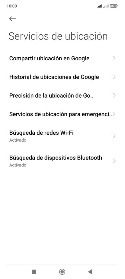 Pulsa Precisión de la ubicación de Go... Pulsa Precisión de la ubicación de Go...