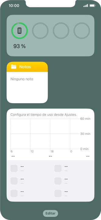 Pulsa el grupo de widgets deseado durante unos instantes. Pulsa el grupo de widgets deseado durante unos instantes.