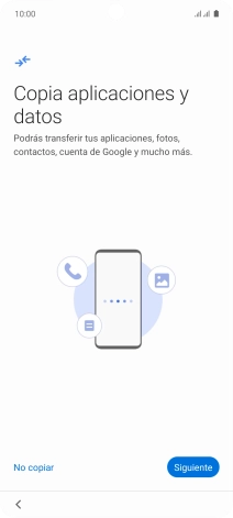 Puedes transferir el contenido de otro teléfono cuando activas tu teléfono por primera vez y cuando lo has restablecido. Cuando aparezca en la pantalla del teléfono esta imagen, ya está listo para la transmisión del contenido del otro teléfono. Puedes transferir el contenido de otro teléfono cuando activas tu teléfono por primera vez y cuando lo has restablecido. Cuando aparezca en la pantalla del teléfono esta imagen, ya está listo para la transmisión del contenido del otro teléfono.