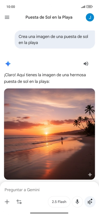 También puedes pedir a Gemini que genere una fotografía partiendo de tu descripción. También puedes pedir a Gemini que genere una fotografía partiendo de tu descripción.