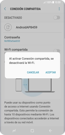 Si la función de wifi está activada, pulsa ACEPTAR. Si la función de wifi está activada, pulsa ACEPTAR.