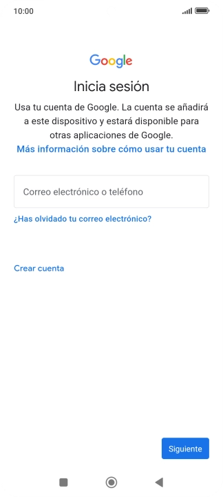 Si no tienes una cuenta de Google, pulsa Crear cuenta y sigue las indicaciones de la pantalla para ver cómo crear una cuenta nueva.