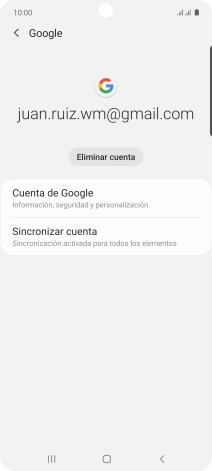 Pulsa Sincronizar cuenta. Pulsa Sincronizar cuenta.
