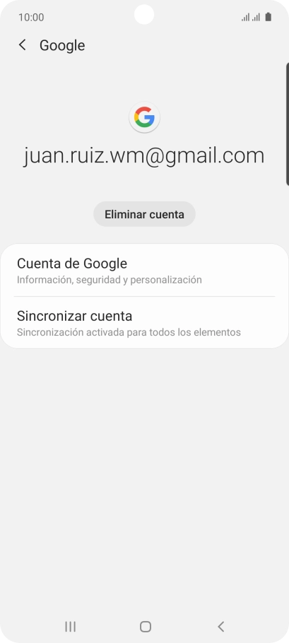 Pulsa Sincronizar cuenta. Pulsa Sincronizar cuenta.
