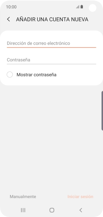 Pulsa Dirección de correo electrónico e introduce tu dirección de correo electrónico. Pulsa Dirección de correo electrónico e introduce tu dirección de correo electrónico.
