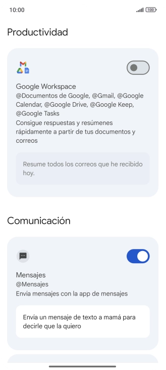 Pulsa el indicador junto a la extensión deseada para activar la función. Pulsa el indicador junto a la extensión deseada para activar la función.