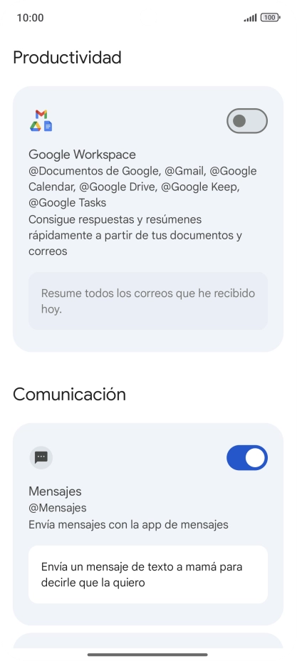 Pulsa el indicador junto a la extensión deseada para activar la función. Pulsa el indicador junto a la extensión deseada para activar la función.