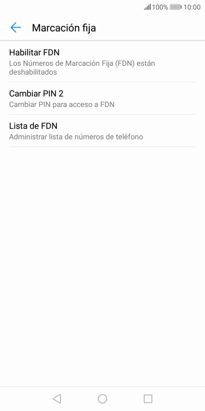 Pulsa Habilitar FDN. Pulsa Habilitar FDN.