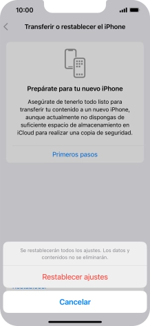 Pulsa Restablecer ajustes. Pulsa Restablecer ajustes.