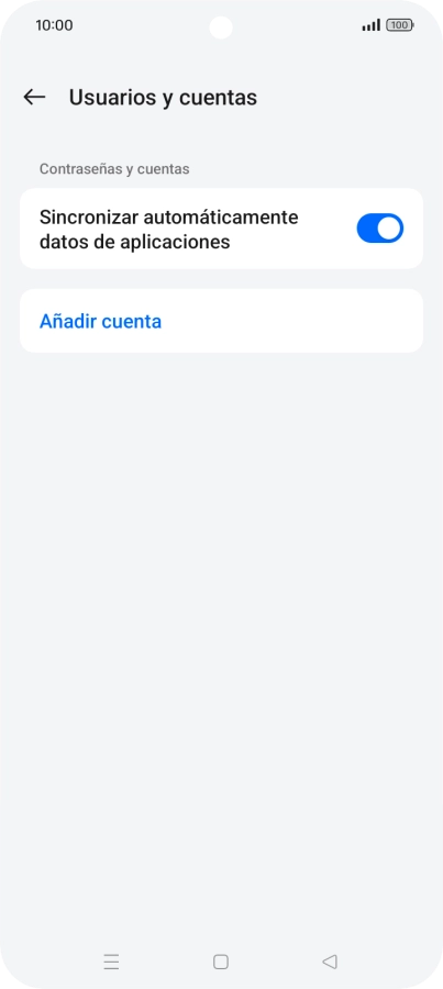 Pulsa Añadir cuenta. Pulsa Añadir cuenta.