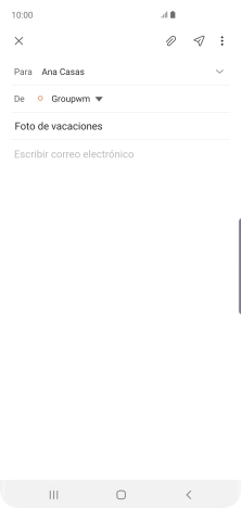 Pulsa en el campo de escritura  y escribe el texto del correo electrónico.