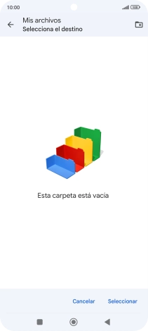 Si deseas crear una nueva carpeta, pulsa el icono de nueva carpeta y sigue las indicaciones de la pantalla para crearla. Si deseas crear una nueva carpeta, pulsa el icono de nueva carpeta y sigue las indicaciones de la pantalla para crearla.
