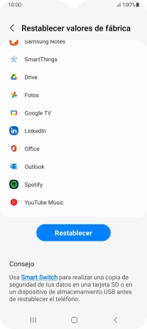 Pulsa Restablecer.