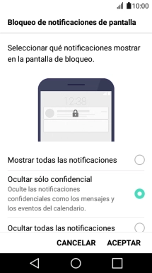 Pulsa el ajuste deseado. Pulsa el ajuste deseado.