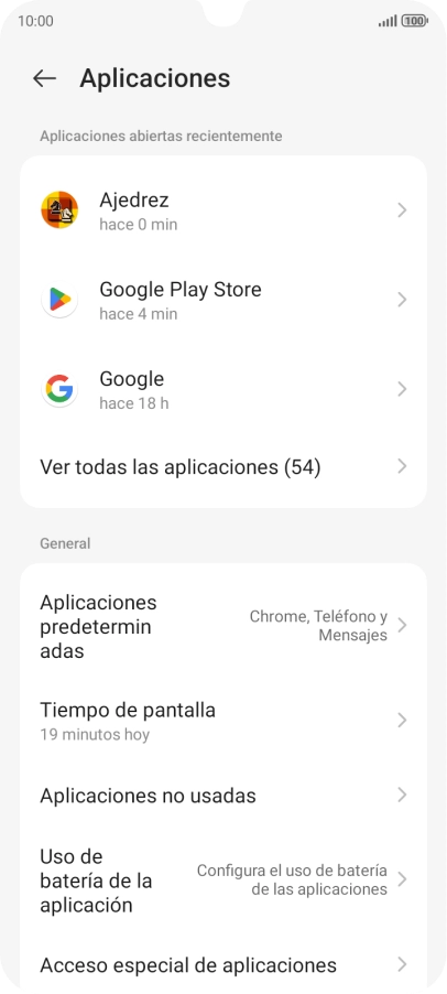 Pulsa Ver todas las aplicaciones (X). Pulsa Ver todas las aplicaciones (X).