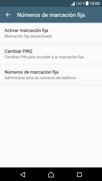 Pulsa Números de marcación fija.