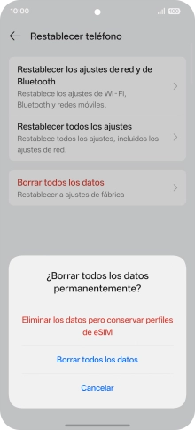 Pulsa el ajuste deseado. Pulsa el ajuste deseado.