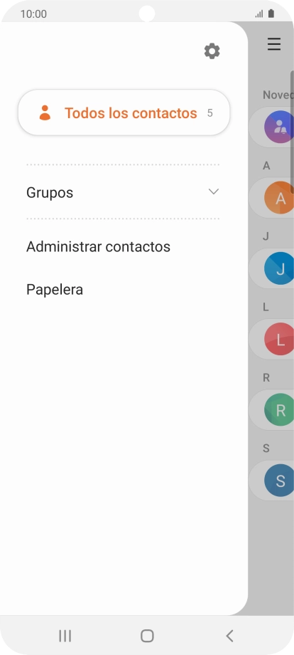 Pulsa Administrar contactos. Pulsa Administrar contactos.