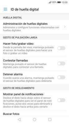 Pulsa Administración de huellas digitales. Pulsa Administración de huellas digitales.