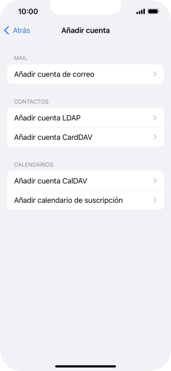 Pulsa Añadir cuenta de correo. Pulsa Añadir cuenta de correo.