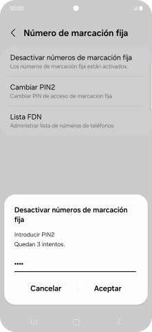 Introduce el código PIN2 y pulsa Aceptar. Introduce el código PIN2 y pulsa Aceptar.