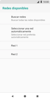 Si quieres seleccionar la red de forma automática, pulsa Seleccionar una red automáticamente. Si quieres seleccionar la red de forma automática, pulsa Seleccionar una red automáticamente.