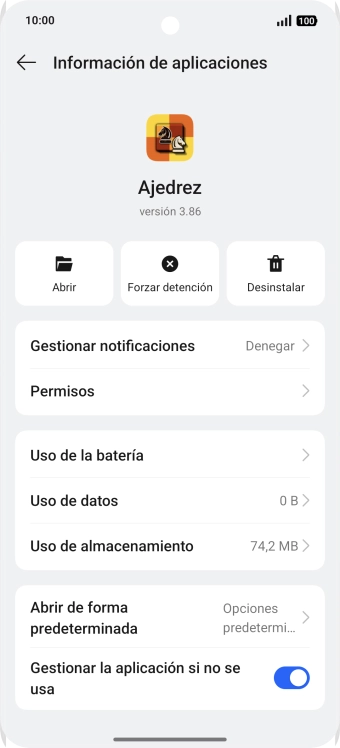 Pulsa Uso de almacenamiento. Pulsa Uso de almacenamiento.