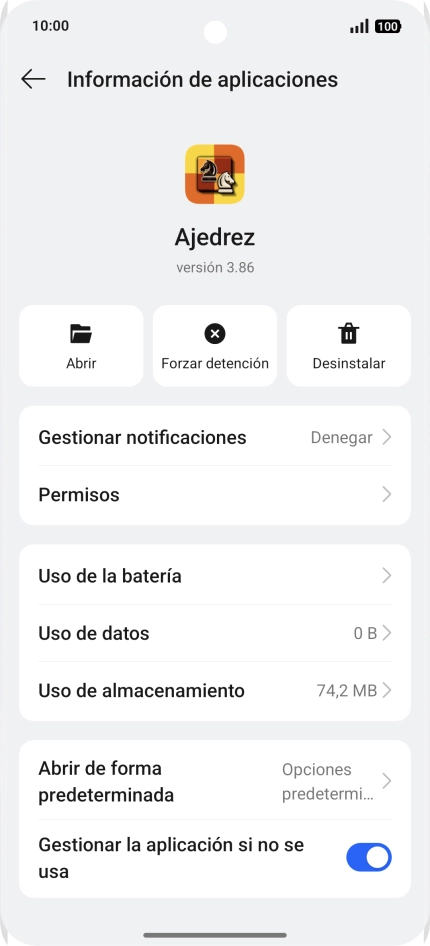 Pulsa Uso de almacenamiento. Pulsa Uso de almacenamiento.