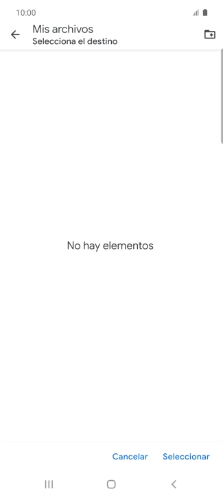 Si deseas crear una nueva carpeta, pulsa el icono de nueva carpeta y sigue las indicaciones de la pantalla para crearla. Si deseas crear una nueva carpeta, pulsa el icono de nueva carpeta y sigue las indicaciones de la pantalla para crearla.