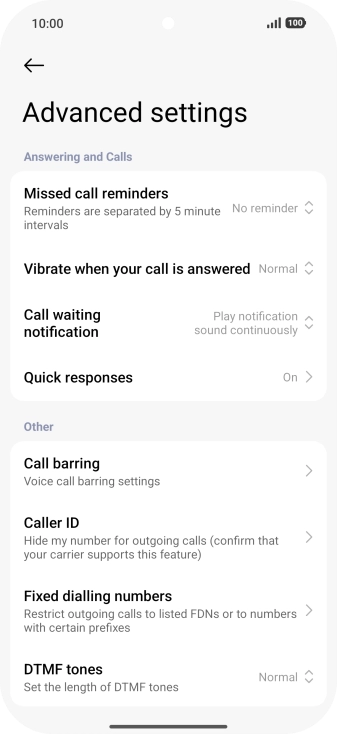 Press Fixed dialling numbers. Press Fixed dialling numbers.