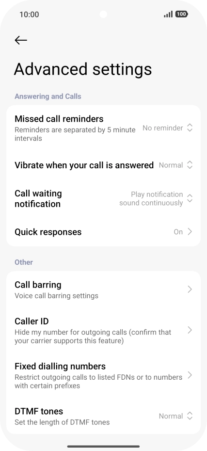 Press Fixed dialling numbers. Press Fixed dialling numbers.