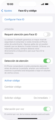 Pulsa Configurar Face ID. Pulsa Configurar Face ID.