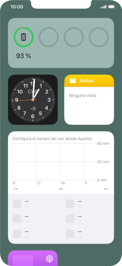 Desliza el dedo hacia arriba por la pantalla. Desliza el dedo hacia arriba por la pantalla.