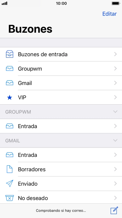 Pulsa la cuenta de correo electrónico deseada. Pulsa la cuenta de correo electrónico deseada.