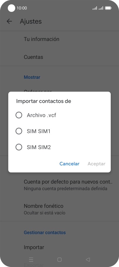 Pulsa la tarjeta SIM deseada. Pulsa la tarjeta SIM deseada.