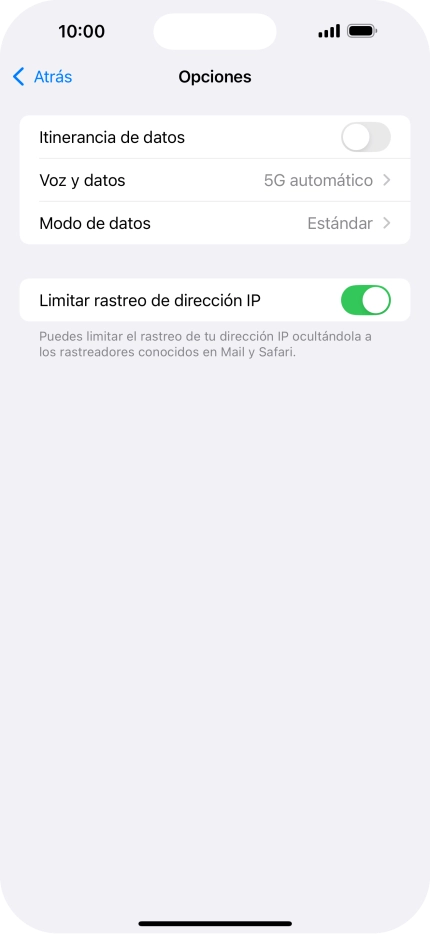 Pulsa Modo de datos.
