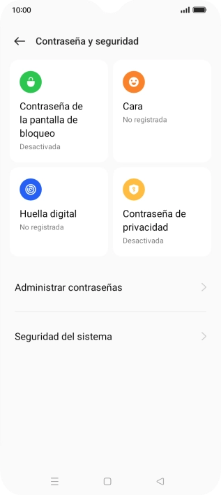 Pulsa Seguridad del sistema. Pulsa Seguridad del sistema.