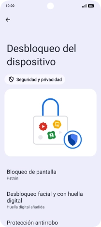 Pulsa Bloqueo de pantalla e introduce el código de seguridad extra que has creado anteriormente. Pulsa Bloqueo de pantalla e introduce el código de seguridad extra que has creado anteriormente.