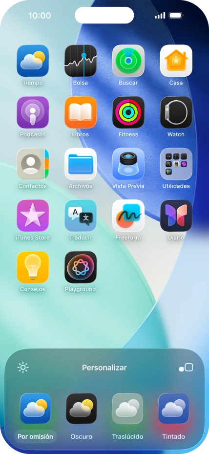 Pulsa el ajuste deseado para seleccionar el tamaño de los iconos de las apps en la pantalla de inicio. Pulsa el ajuste deseado para seleccionar el tamaño de los iconos de las apps en la pantalla de inicio.