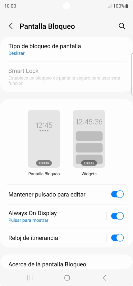 Pulsa Tipo de bloqueo de pantalla. Pulsa Tipo de bloqueo de pantalla.