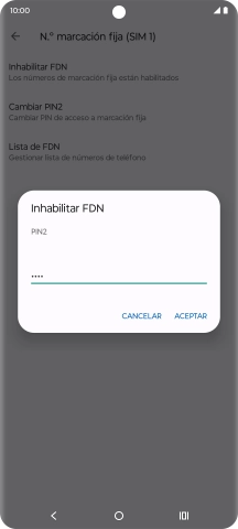Introduce el código PIN2 y pulsa ACEPTAR. Introduce el código PIN2 y pulsa ACEPTAR.